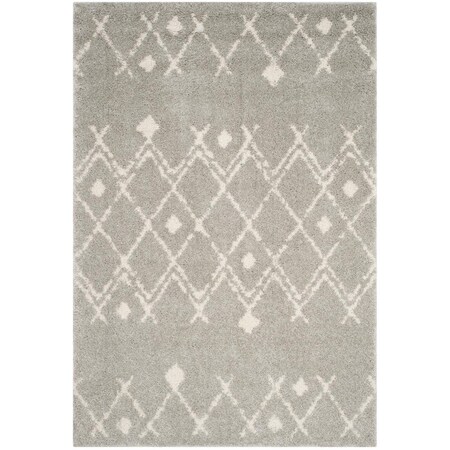 Safavieh 10 x 14 ft. Berber Shag Collection Large Rectangle Rug - Light Grey & Cream BER164B-10